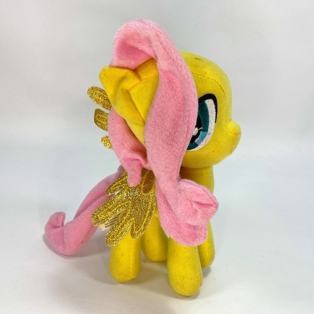 2015 Fluttershy Yellow My Little Pony Plush Glitter Wings Hasbro Toy Factory 8.5